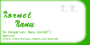 kornel nanu business card